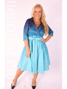 Margo Sötétkék-Türkiz Ombre Dotty Ruha