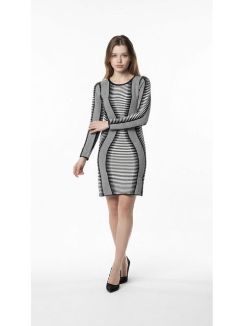 Autumn Fekete-Fehér Mintás Zenit Ruha