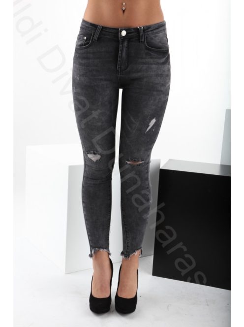 M.Sara Szürke Szaggatott Farmernadrág-28