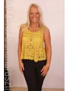 Basic Mustár Csipke Top