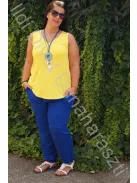 Victoria Maxi Királykék Gumis Len Nadrág