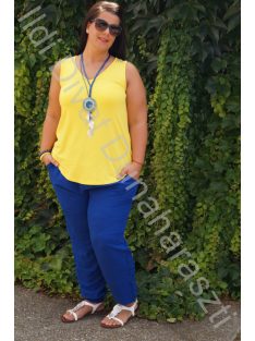 Victoria Maxi Királykék Gumis Len Nadrág