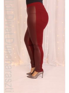 Victoria Maxi Bordó Műbőr Betétes Nadrág