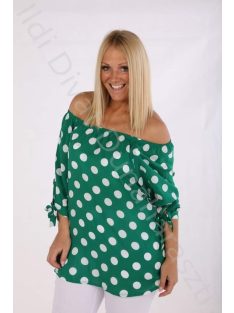 Victoria Maxi zöld pöttyös blúz