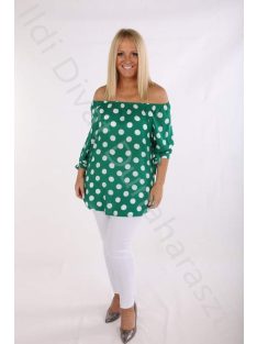 Victoria Maxi zöld pöttyös blúz