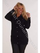 Victoria Maxi írásos fekete farmer kabát