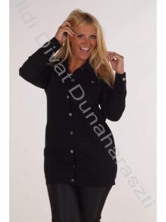 Victoria Maxi írásos fekete farmer kabát