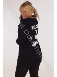 Victoria Maxi írásos fekete farmer kabát