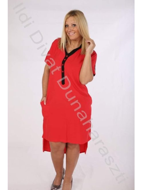 Victoria Maxi Gombos Flockon Piros Ruha