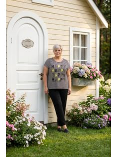 Via Appia Beige-Fekete Csíkos Happy Felső