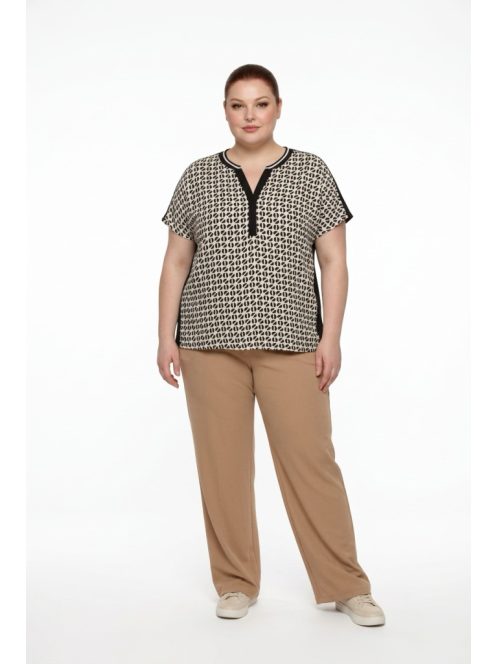 Via Appia Beige-Fekete Mintás Caffe Felső