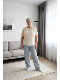 Via Appia Ekrü Selyem Cilla Blúz