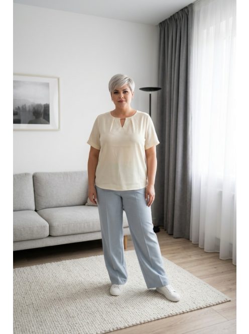 Via Appia Ekrü Selyem Cilla Blúz