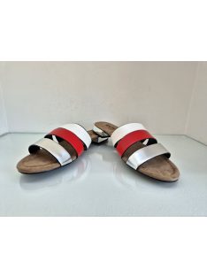 Basic Fehér-Piros-Ezüst Papucs