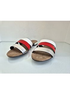 Basic Fehér-Piros-Ezüst Papucs