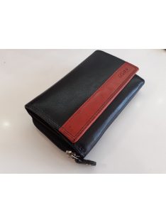 Farkas Fekete-Bordó Dupla Bőr Pénztárca