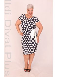 Zita Kék-Pöttyös Oldalt Kötős Ruha