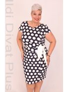 Zita Kék-Pöttyös Oldalt Kötős Ruha