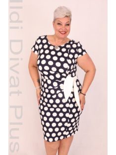 Zita Kék-Pöttyös Oldalt Kötős Ruha