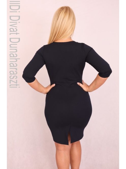 Zita Sötétkék-fehér fodros ruha