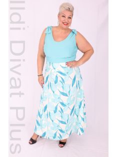 Zita Türkiz-Fehér  Mintás Maxi Ruha