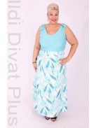 Zita Türkiz-Fehér  Mintás Maxi Ruha