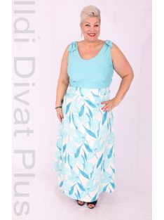 Zita Türkiz-Fehér  Mintás Maxi Ruha