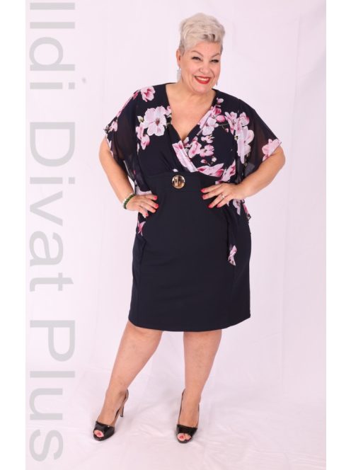 Zita Kék-Púder Virágos Elvira Ruha