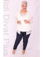 Zita Fehér Csipke Felső+ Kardigán-XL