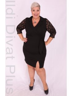 Zita Fekete Csipkés Ujjú Galléros Ruha