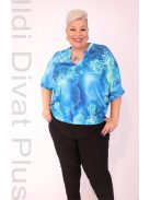 Zita Kék-Menta Virágos Felső-5XL