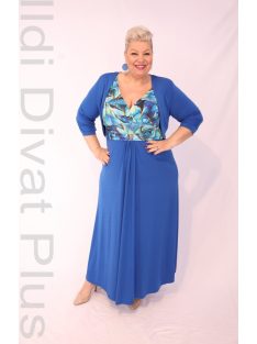 Zita Királykék-Menta Mintás Maxi Ruha