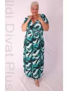 Zita Fekete-Beige Mintás Lepke Ujjú Maxi Ruha