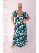 Zita Fekete-Beige Mintás Lepke Ujjú Maxi Ruha