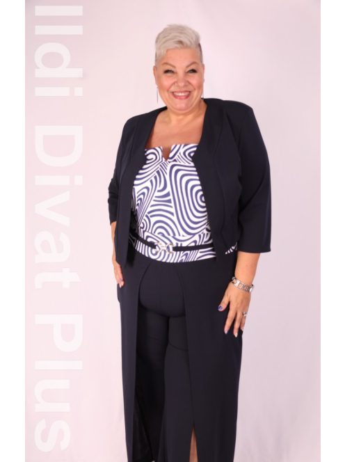 Zita Kék-Fehér Mintás Overál+ Boleró