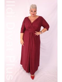 Zita Bordó Csillogós Maxi Ruha