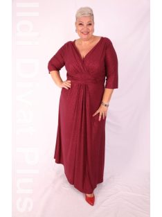 Zita Bordó Csillogós Maxi Ruha