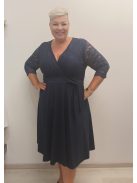 Zita Sötétkék Csipkés 3/4 Ujjú Ruha