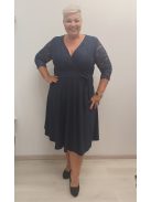 Zita Sötétkék Csipkés 3/4 Ujjú Ruha