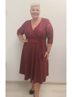 Zita Sötétkék Csipkés 3/4 Ujjú Ruha