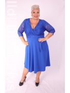 Zita Királykék Csipkés 3/4 Ujjú Ruha