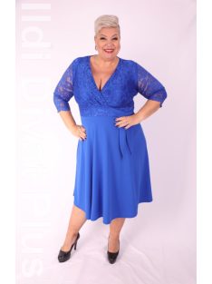 Zita Királykék Csipkés 3/4 Ujjú Ruha
