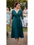 Zita Smaragd Csipkés 3/4 Ujjú Ruha