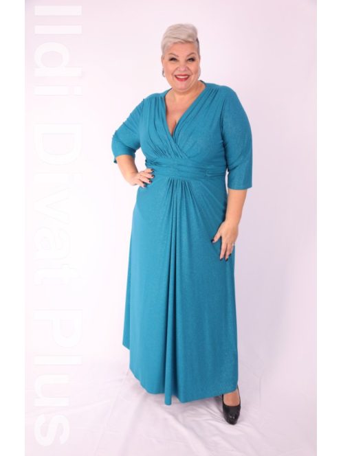 Zita Türkiz Csillogós Maxi Ruha