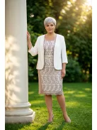 Zita Ekrü-Beige Csipkés Komplé