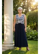 Zita Sötétkék-Beige Maxi Ruha+ Boleró
