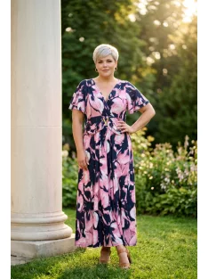 Zita Kék-Mályva Mintás Verona Maxi Ruha