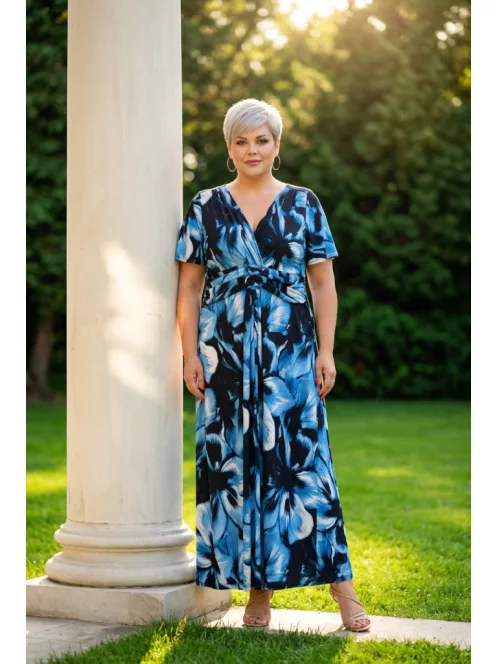 Zita Kék-Mintás Verona Maxi Ruha