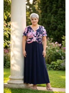 Zita Kék-Mályva Mintás Limana Maxi Ruha