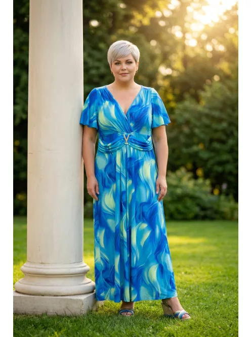 Zita Kék-Zöld Verona Maxi Ruha